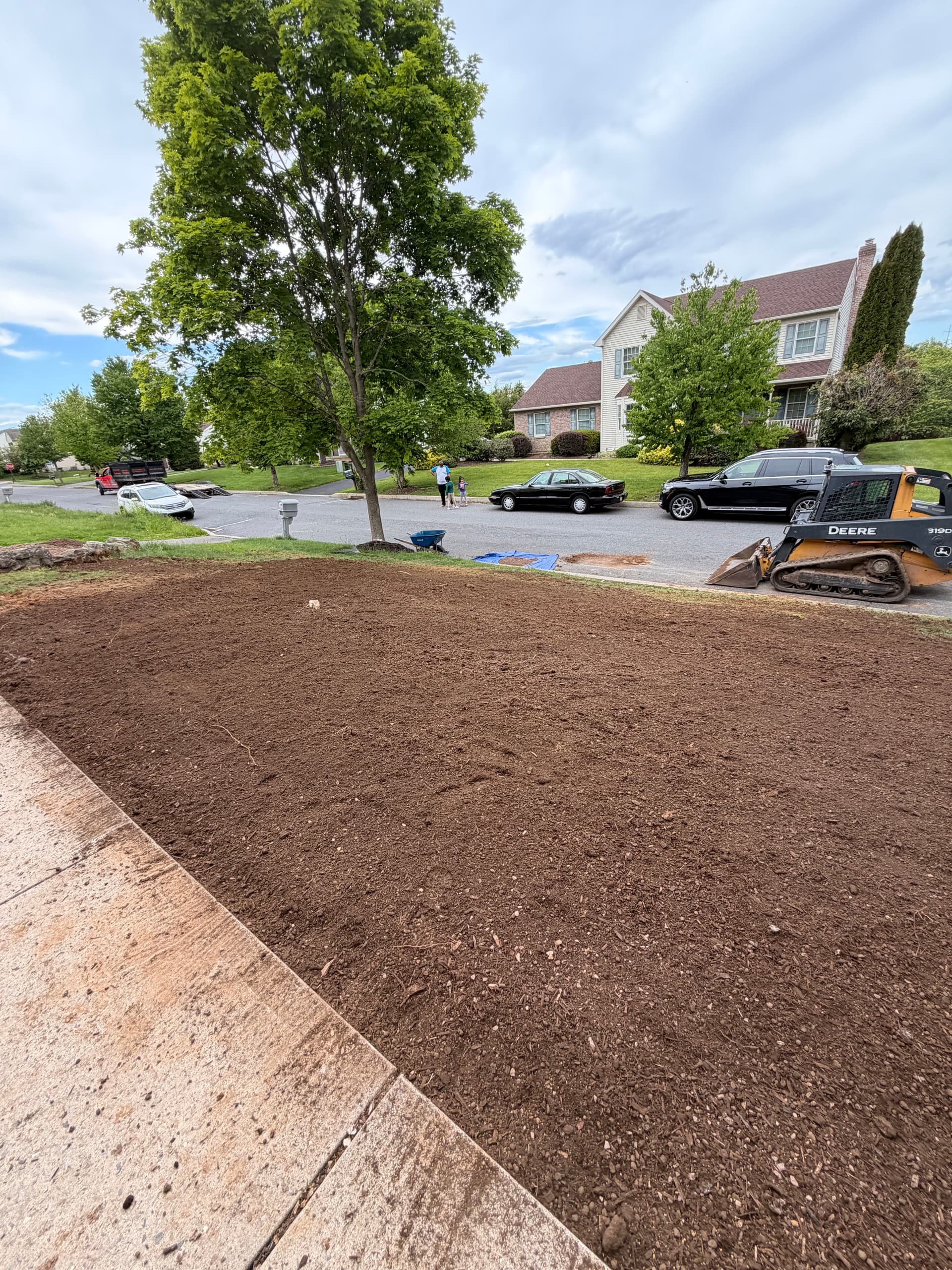 Gallery photos for Front Lawn Reconditioned and Seeded in Bethlehem PA: Image #1