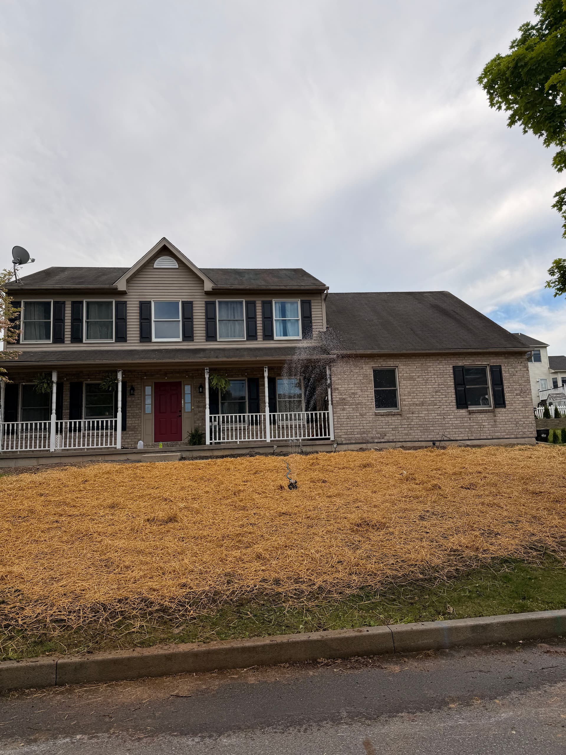 Gallery photos for Front Lawn Reconditioned and Seeded in Bethlehem PA: Image #3