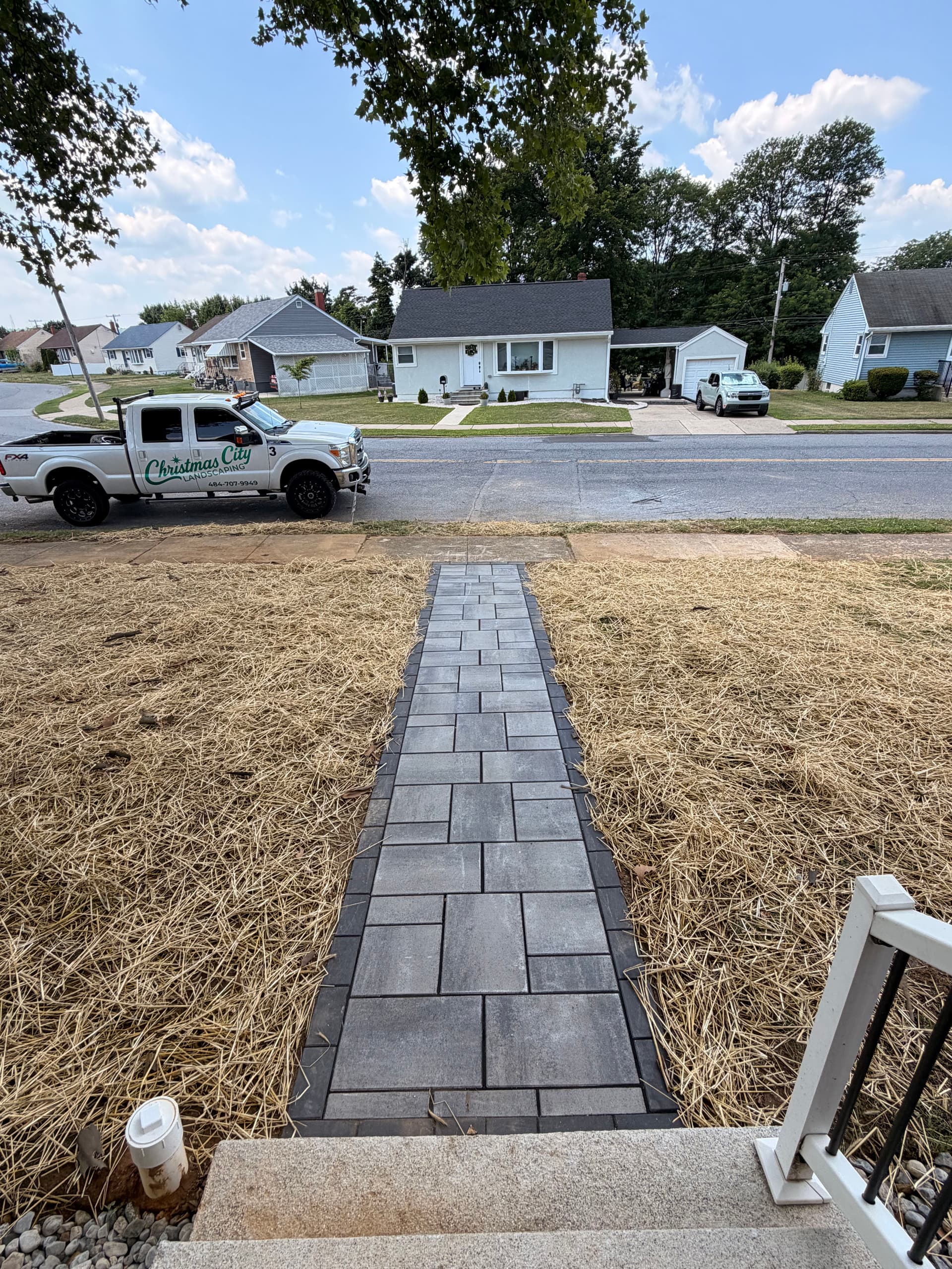 Gallery photos for Shale Grey Paver Walkway Installed in Bethlehem PA: Image #1